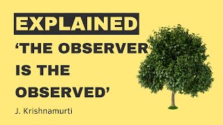 The observer is the observed  J Krishnamurti  explained [upl. by Server]