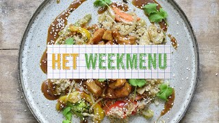 Het Weekmenu 2  Kip in sinaasappelsaus met quinoawok  Steffi Vertriest [upl. by Eoj190]