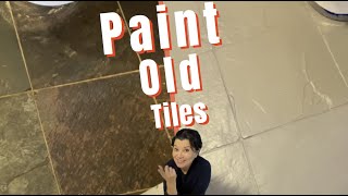 HOW TO PAINT FLOOR TILES DIY🎨 Amazing Transformation of Home Decor on a Budget by Painting Tiles [upl. by Yerffeg]