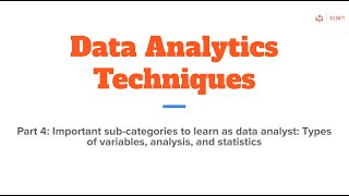 Part 4 Data Analytic Techniques Subcategories to learn as data analyst variables analysis [upl. by Nikkie]