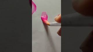 One stroke Beautiful flowers painting 😱🌹art youtubeshorts [upl. by Desimone]