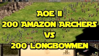 ◀ Age Of Empires II  200 Amazon Archers vs 200 Longbowmen [upl. by Perice3]