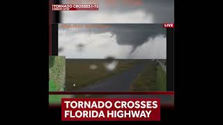 Video shows tornado cross Florida interstate as Hurricane Milton approaches [upl. by Eirod]