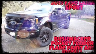 2019 F250 Upgrade  How to paint and install Bushwacker pocket style fender flares rattle can paint [upl. by Odragde]