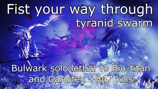 Solo lethal bulwark Power fist vs Biotitan and Carnifex  Space marine 2 Operation Termination [upl. by Dorey792]