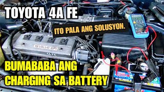 BUMABABA ANG CHARGING SA BATTERY TOYOTA BIG BODY 4A FE [upl. by Grossman]