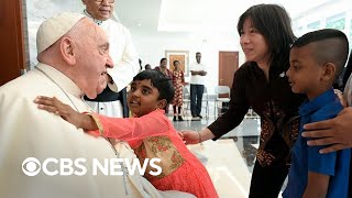 Pope Francis arrives in Indonesia for historic trip [upl. by Selimah984]