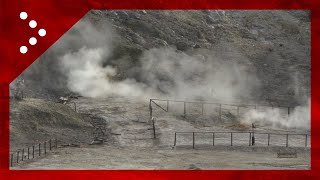 Campi Flegrei la solfatara di Pozzuoli con le sue caratteristiche fumarole [upl. by Zullo]