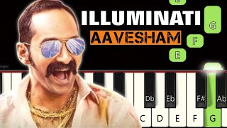 Illuminati 🔥  Piano tutorials  Piano Notes  Piano Online pianotimepass illuminatisong aavesham [upl. by Boswall21]