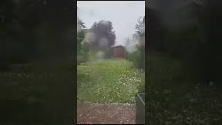 Large hail in Kąty Wrocławskie Lower Silesian Voivodeship Poland August 22 2023 [upl. by Sherwynd]