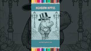 Highborn Hippos Bejewelled Hippopotamus Colouring Book Wendy Chapman [upl. by Nosecyrb]