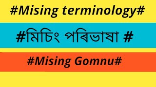 MISING GOMNU  MISING TERMINOLOGICAL WORDS MisinggombuMisingterminology [upl. by Nrol5]