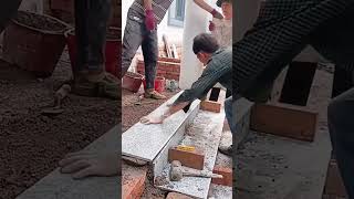 Inlaying process of ceramic tiles on cement steps [upl. by Ecnesse]