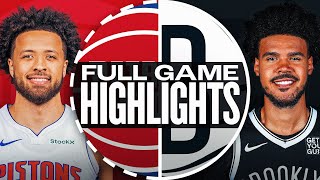 PISTONS at NETS  FULL GAME HIGHLIGHTS  November 3 2024 [upl. by Enidlareg]