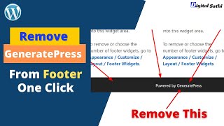 Remove Footer Copyright Section Text from Generatepress Wordpress Theme [upl. by Hime]