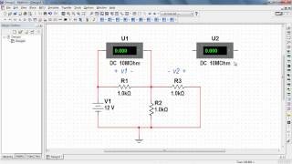 NI Multisim Measure DC voltage with a voltmeter indicator [upl. by Ainesey497]