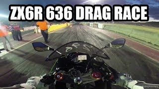 Kawasaki Ninja ZX6R 636 Quarter Mile Drag [upl. by Tnomyar151]