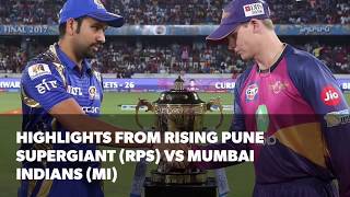 IPL 2017 Final Highlights of Rising Pune Supergiant RPS vs Mumbai Indians MI [upl. by Kirshbaum267]