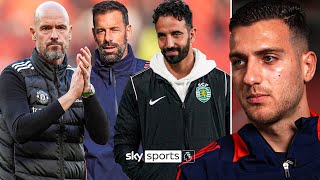 Erik ten Hag Ruud van Nistelrooy amp Rúben Amorim  Diogo Dalot on the Man United managerial changes [upl. by Zeuqram]