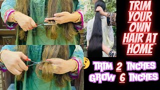 HOW TO TRIM YOUR OWN HAIR AT HOME  Hair Trimming Tutorial  Zonni lifestyle [upl. by Aicetel513]