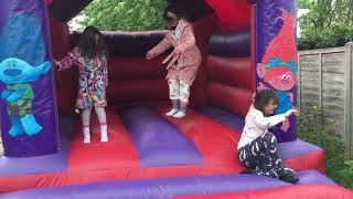 Bouncy castle fun morning after Ellie’s 10 birthday party May 2021 [upl. by Hescock]