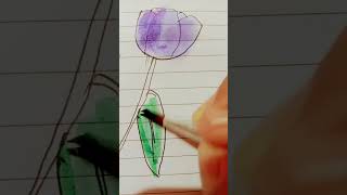 Tulip flower drawing 😍😍🥰 [upl. by Akihsan]