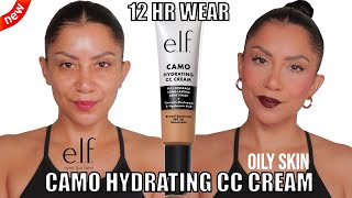 new elf COSMETICS CAMO HYDRATING CC CREAM REVIEW  12HR WEAR TEST oily skin  MagdalineJanet [upl. by Scutt]