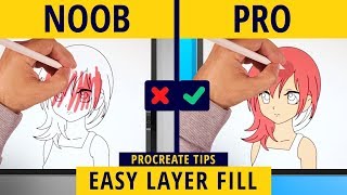 How to fill layers quickly in Procreate  Procreate Tips [upl. by Silvanus484]