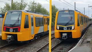 Tyne amp Wear Metro Class 555003 and 555005 at Chillingham Road 8824 [upl. by Rowena862]