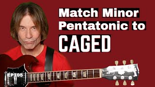 5 Minor CAGED Shapes and Matching Minor Pentatonic Scale Positions [upl. by Sofer17]