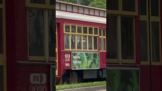 Streetcar rolls down Canal Street in MidCity New Orleans neworleans streetcars train tram [upl. by Hcire167]