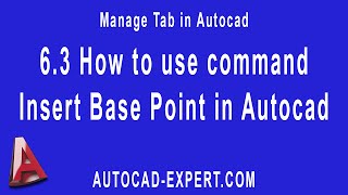 63 How to use command Insert Base Point in Autocad For Beginners [upl. by Shiller]