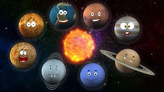 The Solar System Cartoon Song  8 Plsnets Of The Solar SystemLearn About Planets [upl. by Ardnuhs]