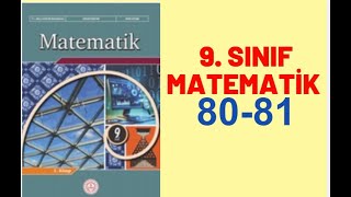 9 Sınıf MEB Matematik Kitabı Sayfa 8081 Alıştırma Çözümleri  MEB YAYINLARI [upl. by Tobit]