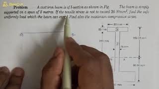 Bending stresses in beams 12 Numerical Problem unsymmetrical section [upl. by Valdemar187]