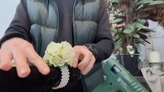 How to make a corsage on bracelet with real flowers [upl. by Anilak211]