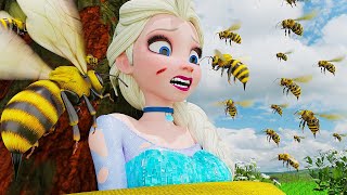 Elsa Frozen  Face The Most Dangerous Bees In The World [upl. by Adina197]