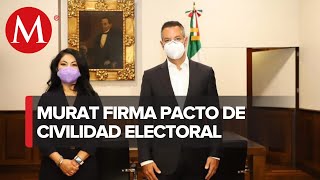 En Oaxaca firman pacto para elecciones pacíficas [upl. by Eniledam]