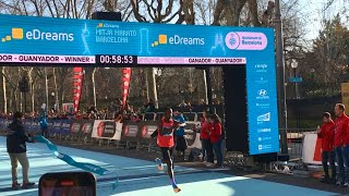 Barcelona Half Marathon 2023 Winners eDreams Mitja Marató de BCN Spain [upl. by Radley]