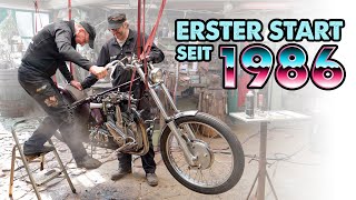 Kickstart mit Trittleiter  Meine BSA B33 Chopper läuft wieder  Andi Feldmann [upl. by Freeman]