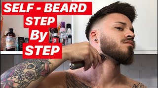 FARSI LA BARBA DA SOLI BEARD SELFCUT COME ACCORCIARE LA BARBA TUTORIAL [upl. by Adia]