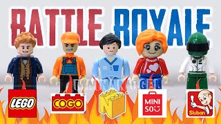 BATTLE ROYALE Lego vs Cogo vs NT Brick vs Miniso vs Sluban  MINIFIGURE SHOWDOWN Ep15 [upl. by Nakah951]