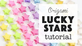 Origami Lucky Star Tutorial ⭐️ Easy DIY ⭐️ Paper Kawaii [upl. by Paapanen]