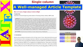 Use a wellmanaged article template for free LaTeX template  01 [upl. by Seow924]