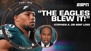 The Eagles BLEW IT  Stephen A reacts to Monday Night Football collapse to Falcons  First Take [upl. by Ellerahs]