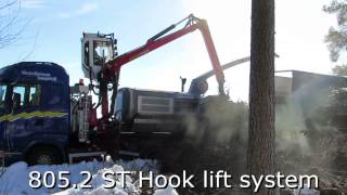 BRUKS Mobile Chipper 806 ST Hook lift system [upl. by Ellecram]