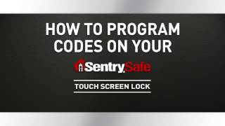 How to Program Codes on Your Sentry®Safe Touch Screen Lock Fire Safe [upl. by Sucramad]