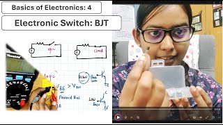 4 Electronic switch with BC547 BJT  Basics of Electronics tamil TNrise [upl. by Arlee]