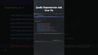 Gradle Dependencies Add Error Fix Android Studio  shorts [upl. by Inahs]