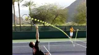 Marco Chiudinelli twist serveBack Super slow motion [upl. by Onirotciv]